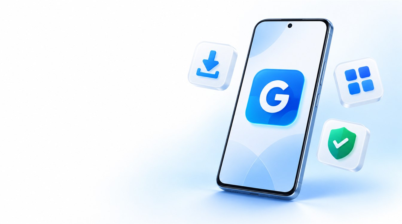 Gupta Play Store on an Android phone with secure download icons